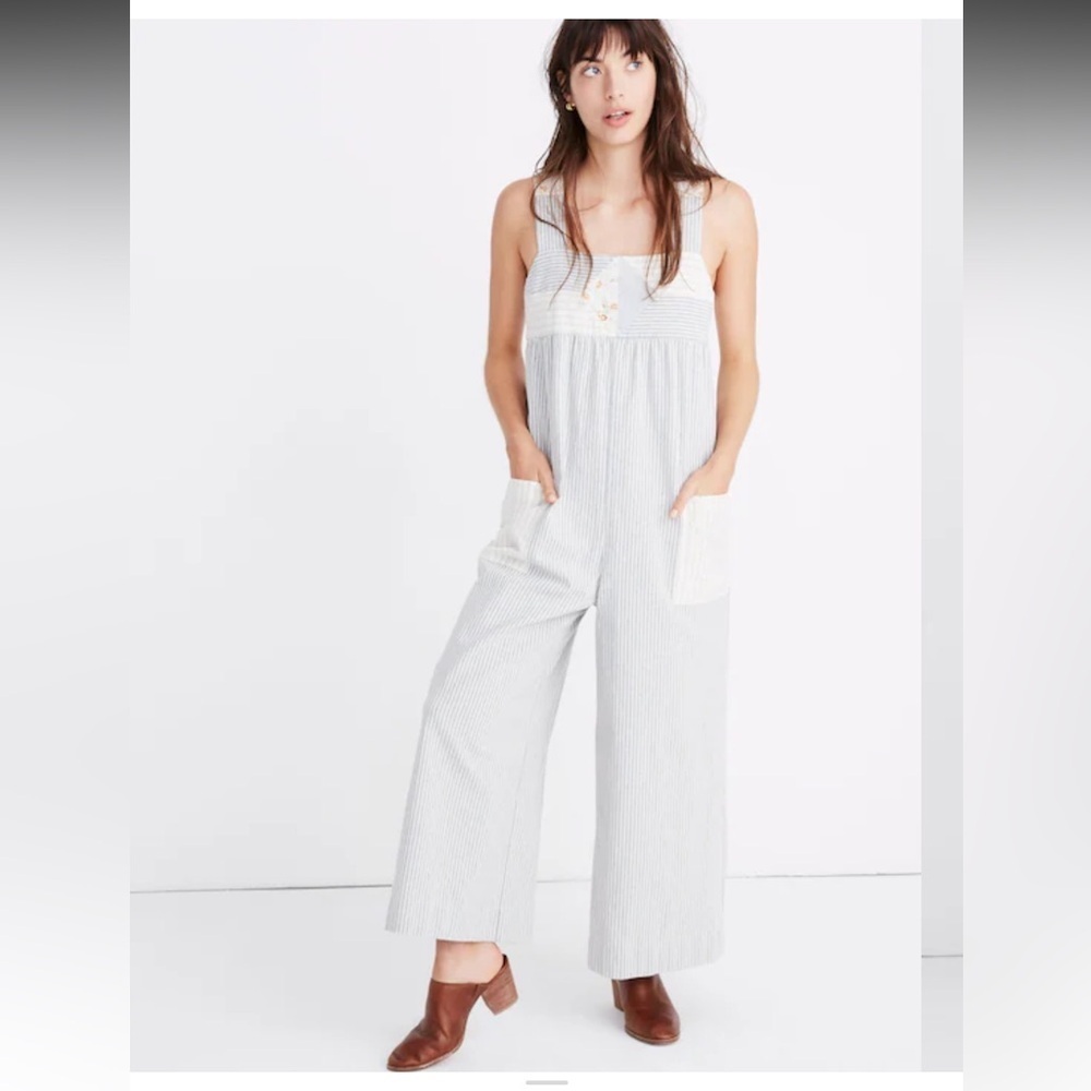 Madewell x the new denim project patchwork jumpsuit womens small